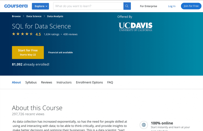 6 Best SQL Courses, Certificates and Classes Online