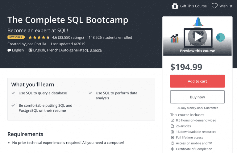 6 Best SQL Courses, Certificates And Classes Online