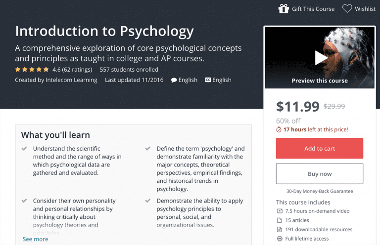 experimental psychology course online